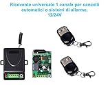  Receptor de 1 canal, 12/24 V, para puertas automáticas, garajes, puertas y sistemas de alarma Frecuencia: 433 MHz.