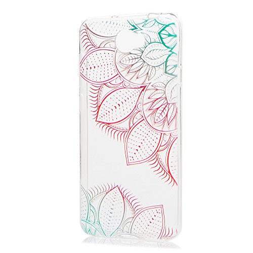 Badalink Huawei Y5 II/Huawei Honor Play 5 Hülle Schutzhülle Bunt Silikon Weicherem Gummi Bumper für Huawei Honor 5 – Diagonal Rote Blume Style Cover Handyhülle Schale TPU - 2