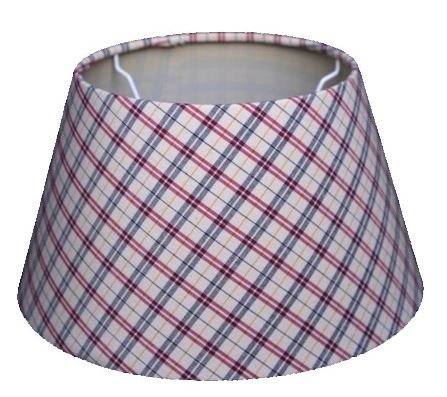 Ersatzschirm Oxford , E14 Schirm ,Glas ,Lampenschirm ,Ersatzglas ,Landhaus Aufsteckschirm , Stoffschirm, kariert