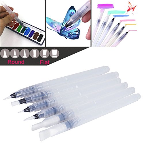 6 Stück Wasser Pinsel Aquarell Kalligraphie Zeichnung Malerei Pen Freihandtools - 2