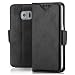 Produktbild Samsung Galaxy S6 Edge Tasche Hülle Flip Case Schutzhülle [SAXONIA®] Handytasche mit Kartenfach und Magnetverschluss Schwarz