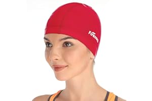 Firesara Bonnet de Bain Lycra Lycra Bonnet de Natation Anti-déchirure Confortable Non-Glissement pour Hommes Femmes Cheveux Courts Longue Adulte
