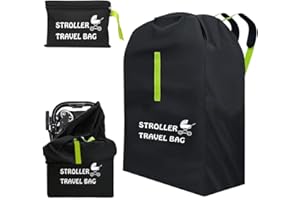 Foreverup Car Seat Travel Bag, Portable Pram Bag for Airplane, Waterproof Buggy Travel Bag with Adjustable Straps, Pushchair Cover Gate Check for Airplane Infant Strollers Storage, Black