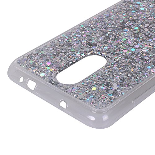Funda para Xiaomi Redmi Note 3  Asnlove 3D Bling Brillante Glitter Carcasa Silicona Gel TPU Flexible Cover Crystal Clear Case Transparente Protectora Blanda Caso Caja Cubierta para Xiaomi Redmi Note 3 Note 3 Pro 5 5 Pulgadas  Plateado Silicona Funda Case