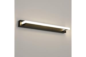 Toolight Lampe LED pour Miroir de Salle de Bains 9W 800LM, 42cm 4500K Blanc Neutre, Applique Murale Intérieure Moderne pour Armoire, Tableau, Toilette, Meuble, Noir