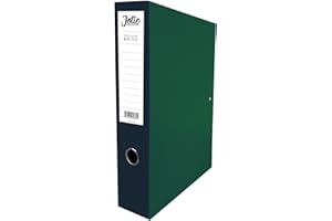 JOTIE Box File with Lock Spring Ring Pull & Catch Glossy Finish 75mm Spine Ideal Document Organiser for Office School Paperwork Storage Foolscap Box Files Dark Green