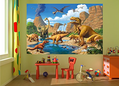 Fototapete Dinosaurier im Comic Style Wand-dekoration – Wandbild Dino Poster-Motiv by GREAT ART (210 x 140 cm) - 2