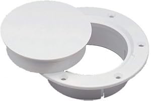 Marinco N10863DW 3" deck plate, white snap-in