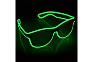 SOOOEC Kabellose leuchtende LED-Brille mit Blinkmodus Glow in Dark Party für Rave-Party, Halloween, Weihnachten, Disco, Konzert, EDM