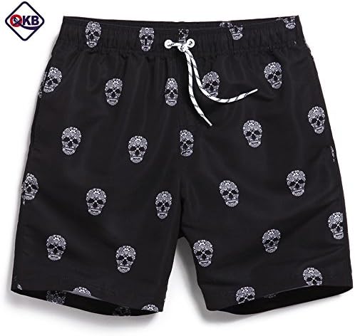 Qikerbong Men board shorts men swimwear sweat running moda praia joggers beach skull bermudas zwembroek heren surf zwembroek man swimsuit B5