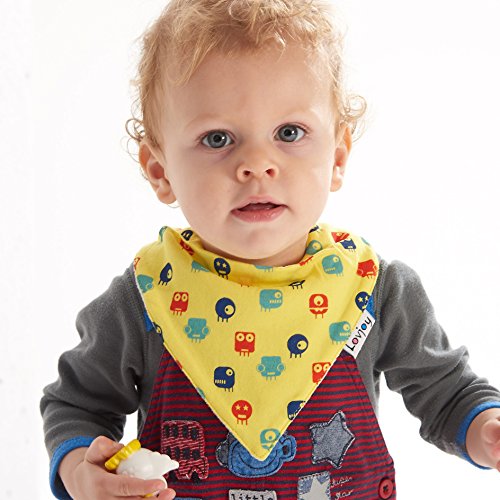 Lovjoy Bandana Geifer Baby Lässig Lätzchen – 5er Pack (MUNCHKINS) – Multicolor Super Absorbent & Soft für ultimativen Komfort mit Druckknöpfen – abwaschbar – Wasserdicht vlies Auskleidung für 0-3 Jahre – Netter Baby-Geschenk für Jungen und Mädchen - 2