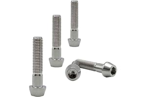 RISON-TITANIUM 5pcs Boulons en Titane de Tige de Vélo, M5 Vis de Potence de Vélo, Vélo Boulons de Tige Fixes s, Vis de Tige de Bicyclette pour MTB Vélo de Route de Montagne