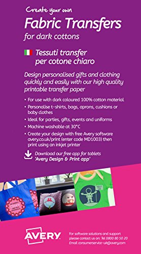 Avery Zweckform MD1003 Textilfolien für farbige Textilien (A4, 210 x 297 mm) 4 Blatt - 2