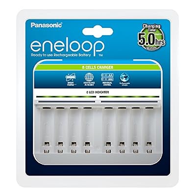 Panasonic Eneloop 52063e00 Chargeur intelligent pour batteries 1–8 Ni-MH AA/AAA Blanc