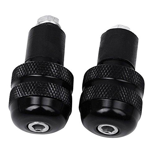 Niome 1 Pair 7/8" Motorcycle Handlebar Ends Motorbike Anti-Vibration Handle Bar End Plug Grip Caps 22mm Black