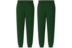 DECK AND BEACH Kids School Joggers 2 Pack – Unisex Fleece Jogging Bottoms for Boys & Girls – Elastic Waist, Soft & Warm – Ideal for PE & School Uniform