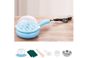 JWTHEE 2 in 1 Egg Cooker Electric, Egg Boiler Mini Egg Cooker for Hard Boiled Eggs Multifunction Mini Egg Steamer for Home (Blue)