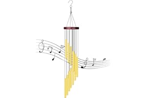 SONGJUM Campane a Vento Scacciapensieri da Appendere Campanelli Eolici Scacciapensieri con 12 Tubi in Alluminio e Gancio Campanelli a Vento in Metallo per Casa Giardino Albero Terrazzo Interno Esterno