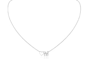 Aosyoisk S925 Silver Heart Initial Necklace Letter Choker Necklaces Jewellery Personalized Birthday Gifts for Women Girls