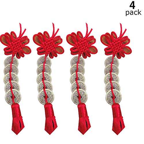 ZYTC Nudo Chino Accesorios de Espejo retrovisor de Colgante de Coche de Paz Colgante de Monedas de Cobre Colgante Adecuado para Colgar A Bordo Maceta en la Puerta