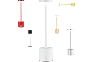 Zolinah ARTEMISIA - Lampada Da Tavolo Senza Fili - Alta 35cm - 3 Livelli di Intensità Regolabile-Batteria Ricaricabile USB da 5200mha Bianca