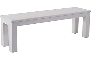 B.R.A.S.I.L.-Möbel Brasilmöbel Sitzbank 140 cm Rio Classico Pinie Weiss Massivholz aus Pinie, Verschiedene Größen & Farben, ideal für Esszimmer & Küche