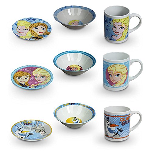 3er Set Keramik Frühstücks Set Kinderset Frozen Disney Eiskönigin sortiert 8,5 x 11 cm