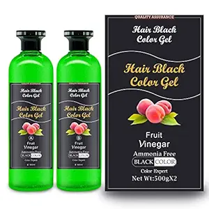Nyomi Fruit Extracts Semi Permanent Hair Dye, 500ml (Pack of 2) - Natural Black