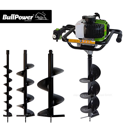 Preisvergleich Produktbild BullPower EB-5201 Benzin Erdbohrer 52ccm Erdbohrgerät Erdlochbohrer Pfahlbohrer 10cm + 20cm + 30cm