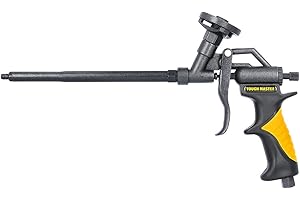 Professionelle Schaumpistole aus Aluminium, robust, mit doppeltem PTFE-Schutz, Edelstahlrohr und Nadelsprühapplikator mit 2 Kunststoffdüsen, 2 Kunststoff-Verlängerungsrohre, TM-FG7T, TOUGH MASTER