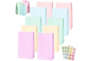 30 st Macaron presentpåsar papper pastell festpåsar för barn, vuxna, liten födelsedagsfest partyfavör godispåse, kraftpappers