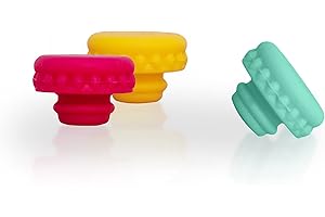 CÉCOA • Lot de 3 Bouchons Uni • Réutilisables Universels pour Bouteilles • Silicone Alimentaire Premium Sans BPA • Étanches & Hermétiques • Pour Vin, Bière, Eau, Soda • Lavables au Lave-Vaisselle