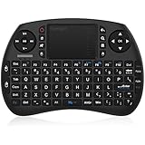 EgoIggo drahtlose Mini Tastatur 2.4GHz Wireless Mini Keyboard mit Touchpad-Maus, wiederaufladbarer Batterie für Smart TV, Android TV Box, PC, Mini PC, Laptop (QWERTY)