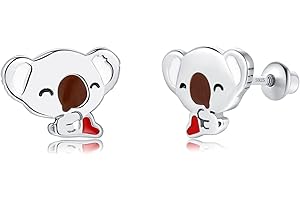 TIZU Mädchen Ohrringe 925 Sterling Silber Post Hypoallergene Schraubverschluss mit Sicherheit ohrstecker versch Ohrringe für Kinder Mädchen Damen Schmuck Geschenke