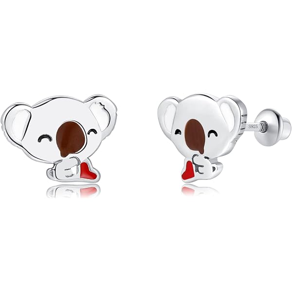 Orecchini A Forma Di Animale (Porcellino D'India, Giraffa, Mucca, Gatto, Koala, Capybara) - Flyow - Ipoallergenici In Argento 925