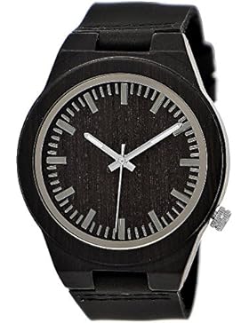 Handgefertigte Holzwerk Germany® Designer Hirsch Unisex Damen-Uhr Herren-Uhr Öko Natur Holz-Uhr Leder Armband-Uhr...