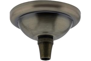 Art Deco Emporium Small (67mm) Period Styled Metal Ceiling Rose with a Metal Cord Grip in Antique Brass Finish