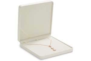 Oirlv Blanc Velours Boîte à Grande Collier, Boîte de Rangement Boîte Cadeau pour La Saint Valentin,Anniversaire