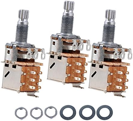 Yibuy A500K Push Pull OHM Audio Volume Guitar Potentiometer Switch Coil Tap Pack of 3