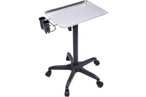 FETCOI Friseurwagen Friseur Trolley mit Rollen Salon Wagen Tattoo Wagen Arbeitswagen Friseur Wagen Rollwagen Zubehör für Friseursalons, Spas, Höhenverstellbar (Silber)