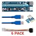 Produktbild Kyerivs PCI-E 1x to 16x Powered Riser Adapter Card w/ 60cm USB 3.0 Extension Cable & MOLEX to SATA Power Cable - GPU Riser Extender Cable - Ethereum Mining ETH (6 pcs)