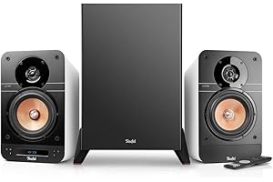 Teufel ULTIMA 25 AKTIV Club Edition 2.1 Soundsystem mit kabellosem Subwoofer - Aktive Regallautsprecher mit Bluetooth und integriertem AV-Receiver, Dolby Audio, DAB+, HDMI ARC CEC, Touch Slider - weiß