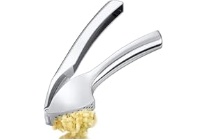 Presse-ail en acier inoxydable，Presse à ail Garlic press Broyeur de presse d'ail，poignées faciles à presser,pour Restaurant Maison Cuisine