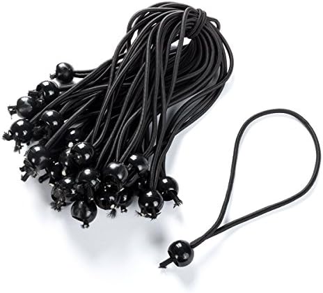 Ampel 24 Universal elastic bungee cords | 36x bungee cords long | Rubber cords | Black | Jacketed | Tarpaulin fastening with plastic ball