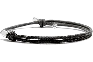 Nato Cuff - Bracelet Paracorde 2mm et Argent 925 - Bijou Homme ou Femme Ajustable dessiné et assemblé en France