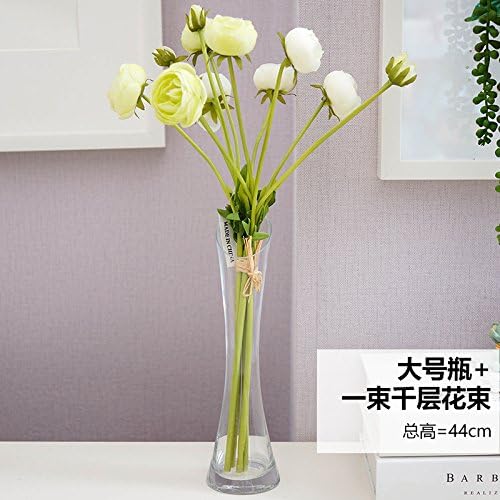Maivas Vase Thin Waist Glass Transparent Single Flower Desktop Decoration,