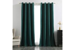 MIULEE Aksamitne zasłony szmaragdowe eleganckie zasłony na przelotkach, izolacja termiczna, dźwiękoszczelne zasłony zaciemniające do pokoju, zasłony do klasycznej dekoracji salonu, sypialni, 140 x 244