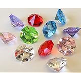 DECO DIAMANTEN, Kunststoff, 32mm 18 St&uuml;ck. Farben GEMISCHT.