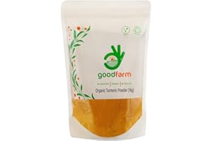 GoodFarm Organic Turmeric Powder 1000g - Premium Quality, Certified Organic | Vegan | Ayurveda | Superior aroma & taste | Anti-inflammatory & other health benefits, GFTURM001000P0