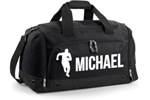 PROSPO Personalised Rugby Holdall Bag Customised Kids School PE Sports Gym Shoe Kit (Black)